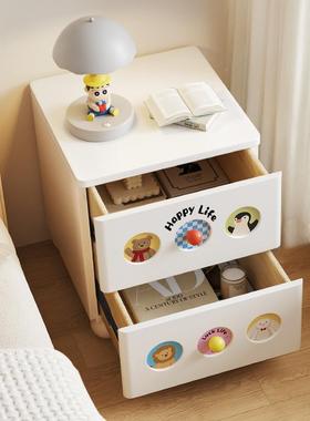 奶油孩风木多巴胺床头柜子家实用室卡通女儿童房收纳储JWX卧物柜