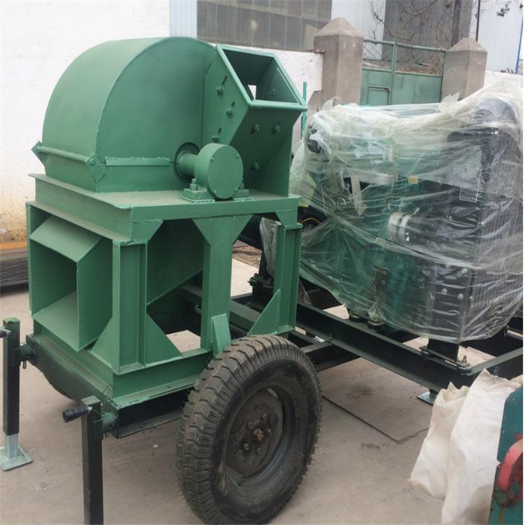 600式木材粉碎机家用小型木粉移材碎机带动轮可移动树枝粉碎机