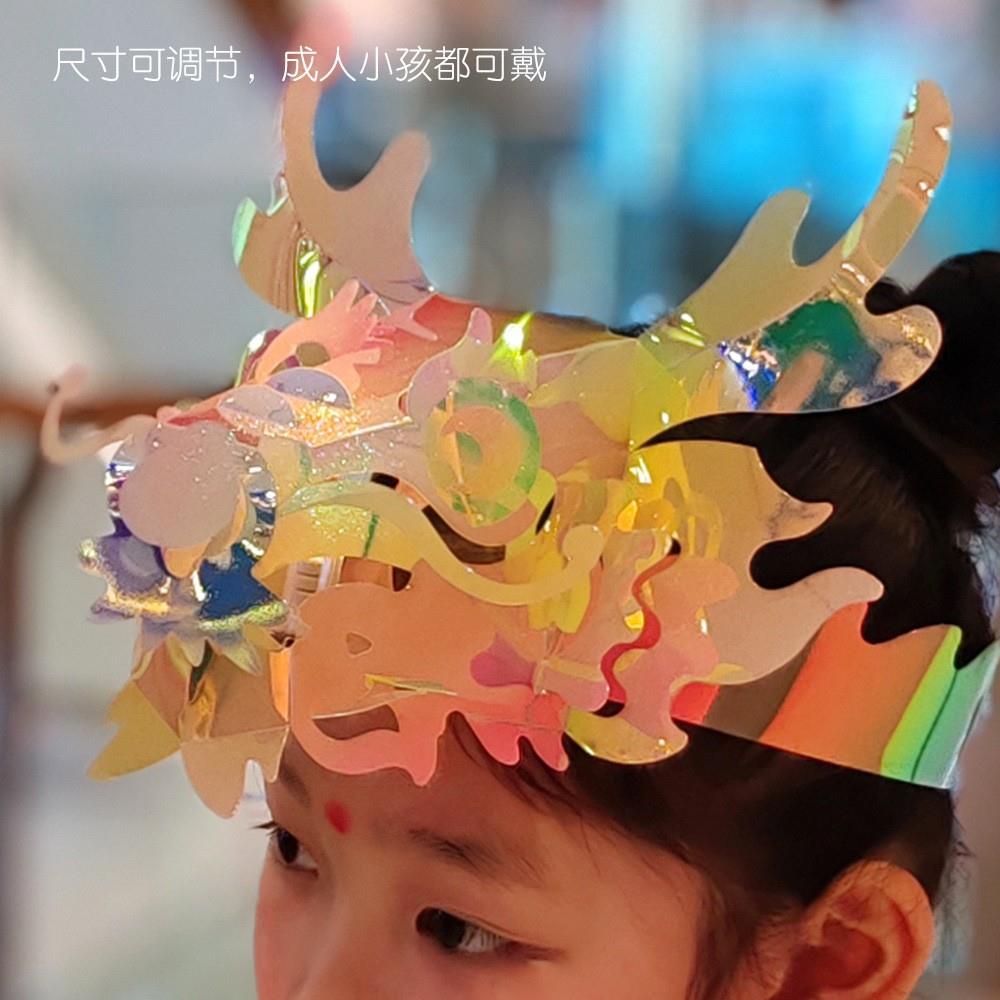 龙年镭射立体发光龙头戴帽子发箍龙灯笼元宵节夜市玩具摆摊灯