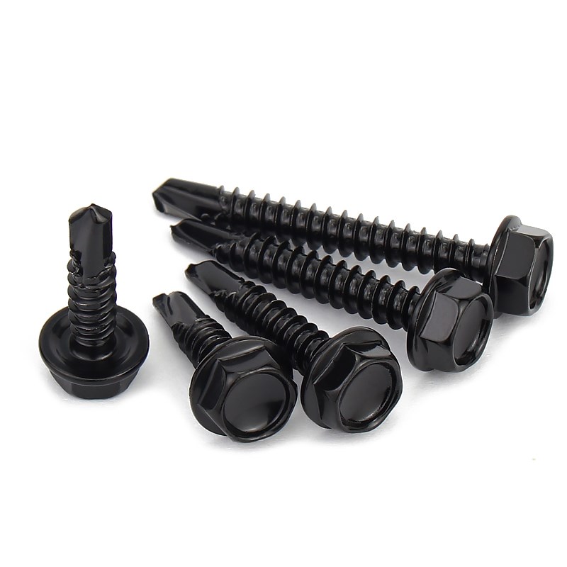 M4.2M4.8 黑色410不锈钢外六角钻尾螺丝燕尾钉彩钢瓦自攻自钻螺钉