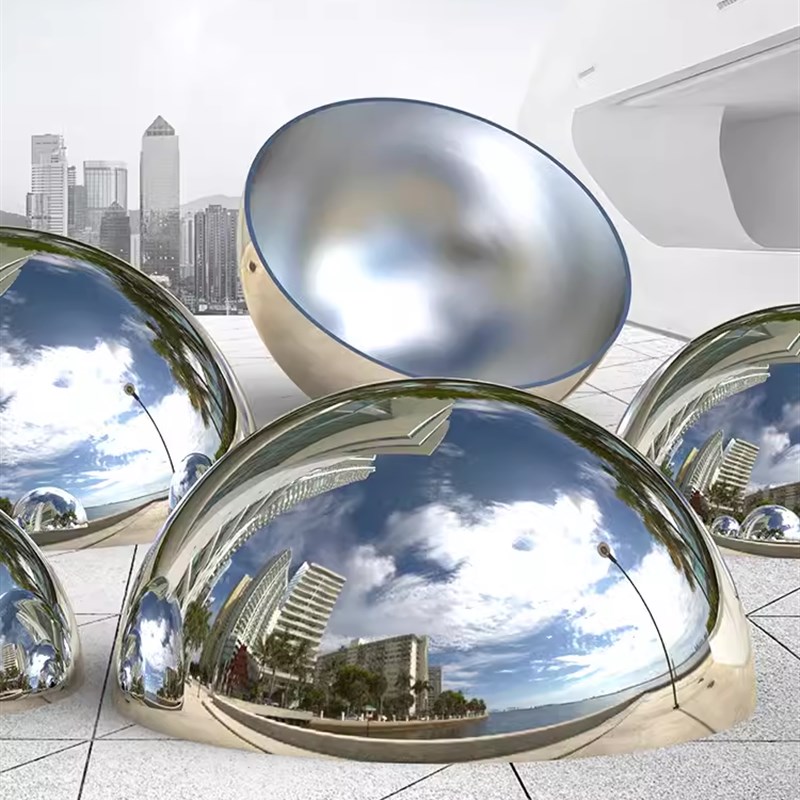 304不锈钢半圆球1.5MM厚镜面亮光球型模具堵头墙面装饰空心半球