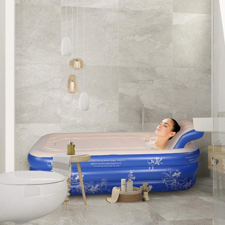 pvc方形充气浴缸家用可移动成人按摩可折叠拆分s型洗澡泡澡池浴桶