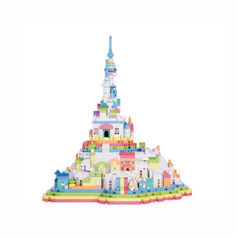 彩虹绿洲微颗粒拼装插积木CH2003彩虹城堡建筑系列益智玩具