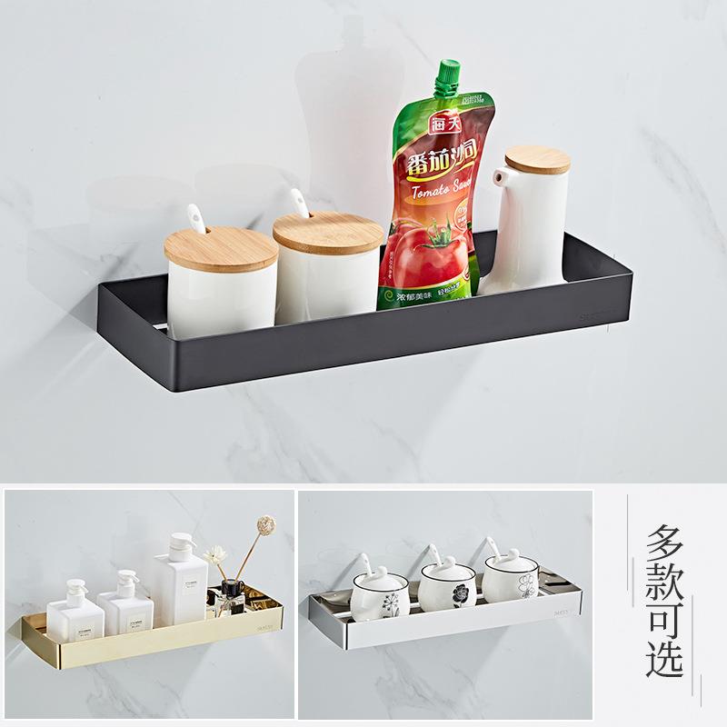 不锈钢浴室置物架墙上毛巾收纳架免打孔壁挂式收纳台浴室置物架