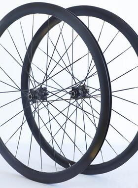 700c破风车条38MM框高碟刹公路自行车6培林快拆六丁轮组