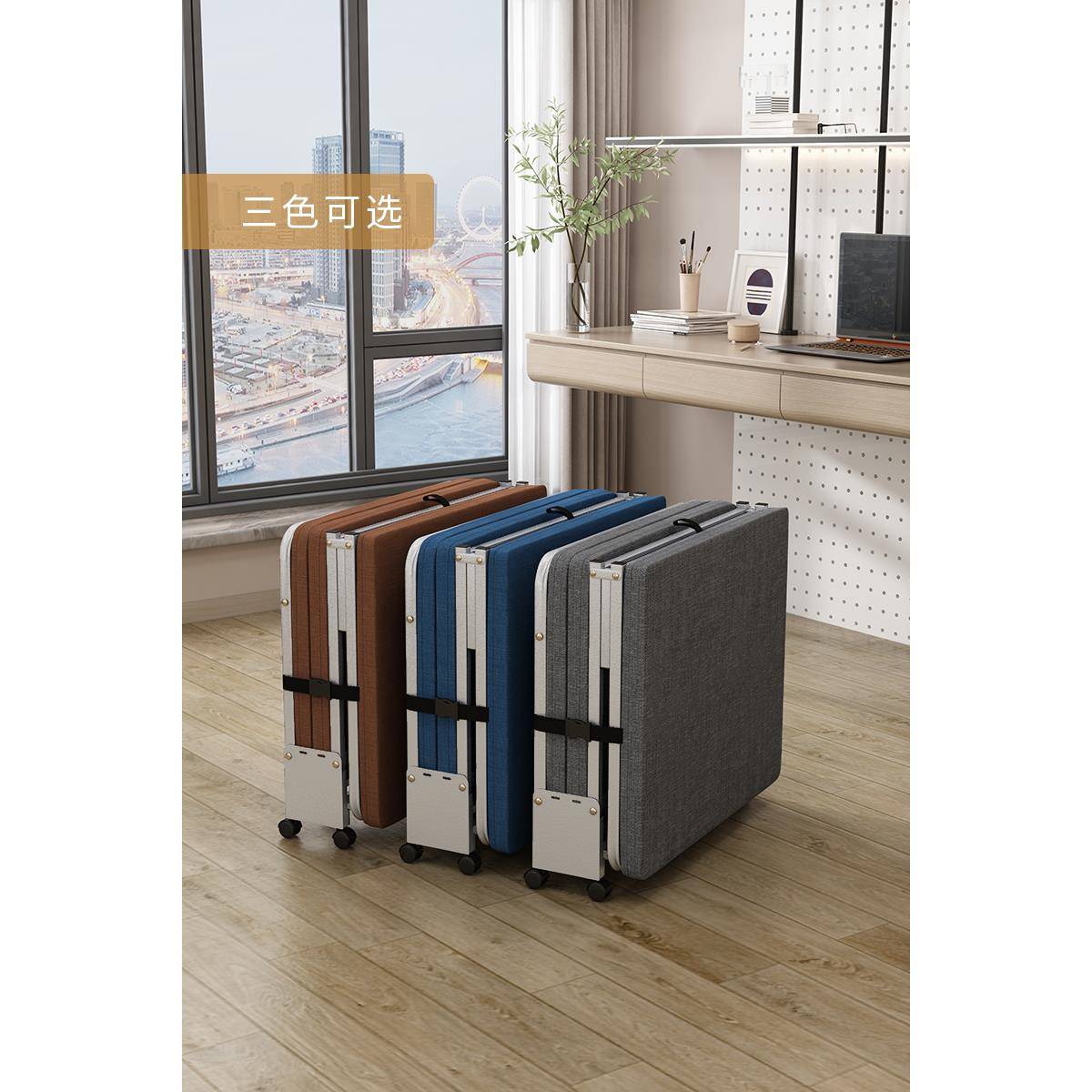 N5办公室午休折叠床单人床家用午睡床简易陪护床硬板海绵三折行军