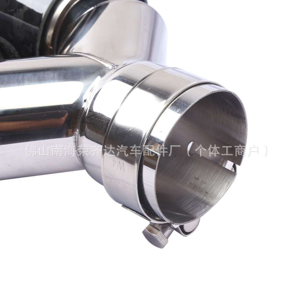 汽车通用改装AK锻纹碳纤维尾喉Y型双出排气管尾嘴63-89mm
