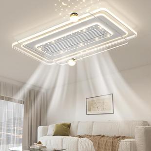 现代简约客厅无叶风扇灯新款智能客厅灯卧室房间风扇灯中山灯具