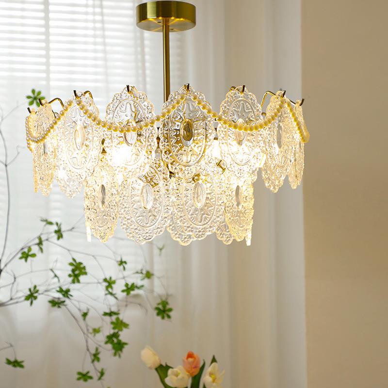 美式复古玻璃轻奢现代简约客厅吊灯温馨婚宴房间卧室餐厅水晶灯具