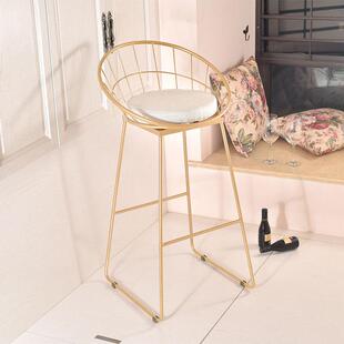 北欧铁艺吧台椅子软包高脚吧椅工业风简约休闲酒吧椅复古高脚凳