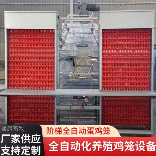 鸡笼蛋鸡笼喂料全套养鸡设备四层养殖场组合阶梯式自动喂食鸡笼