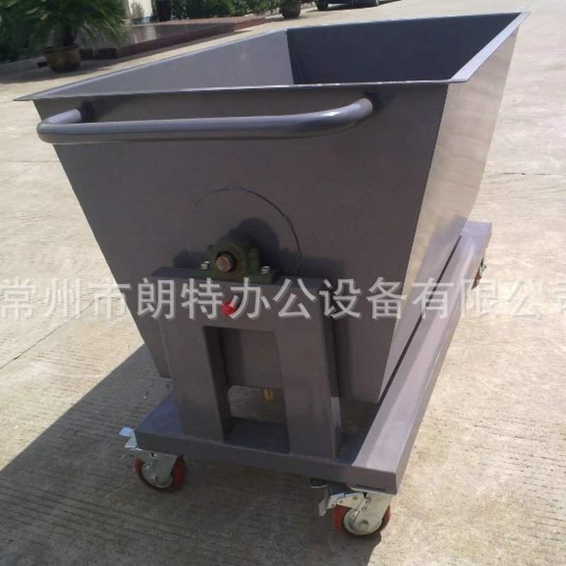 供应不锈钢手推式铁屑车废料车 翻斗式手推废料垃圾车拖车