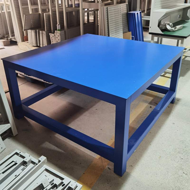 朗固重型钳工台设备维修检查工作台车间钢板工件装配四工位操作台