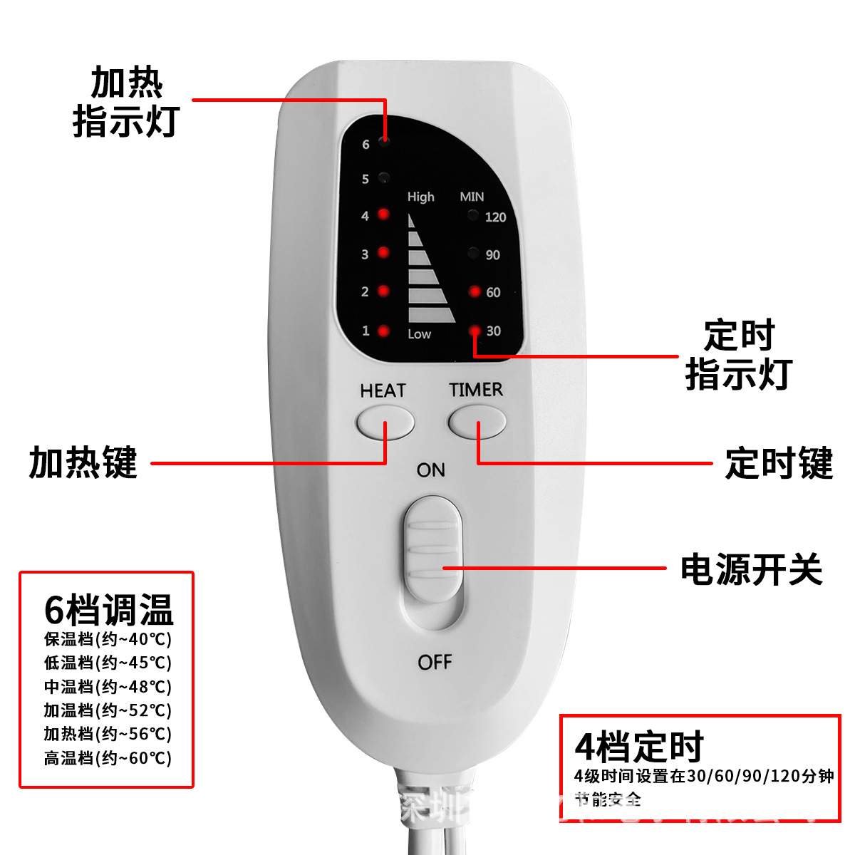 插电式发热暖脚垫多功能电加热暖脚器Footwarmer家用电热理疗