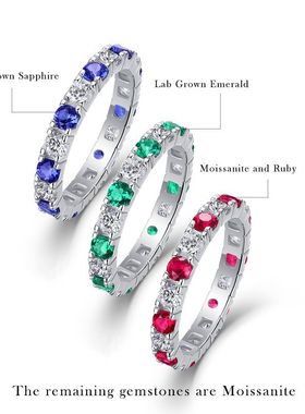 轻奢高级感气质S925银戒指女绿宝