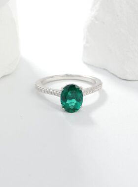 轻奢复古培育祖母绿赞比亚蛋形