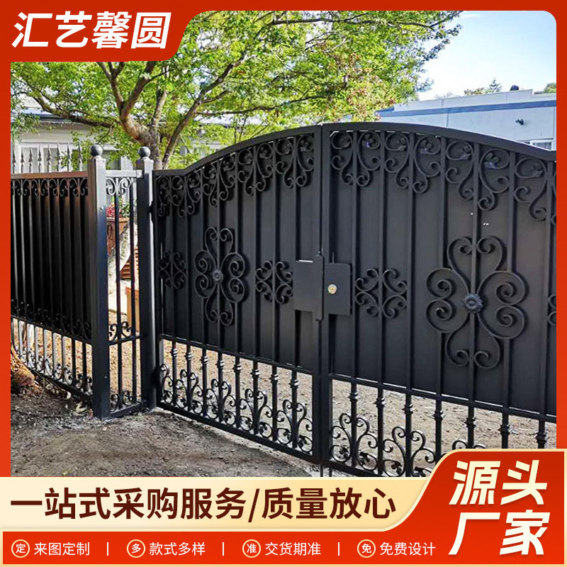 欧式电动密封铁艺庭院大门