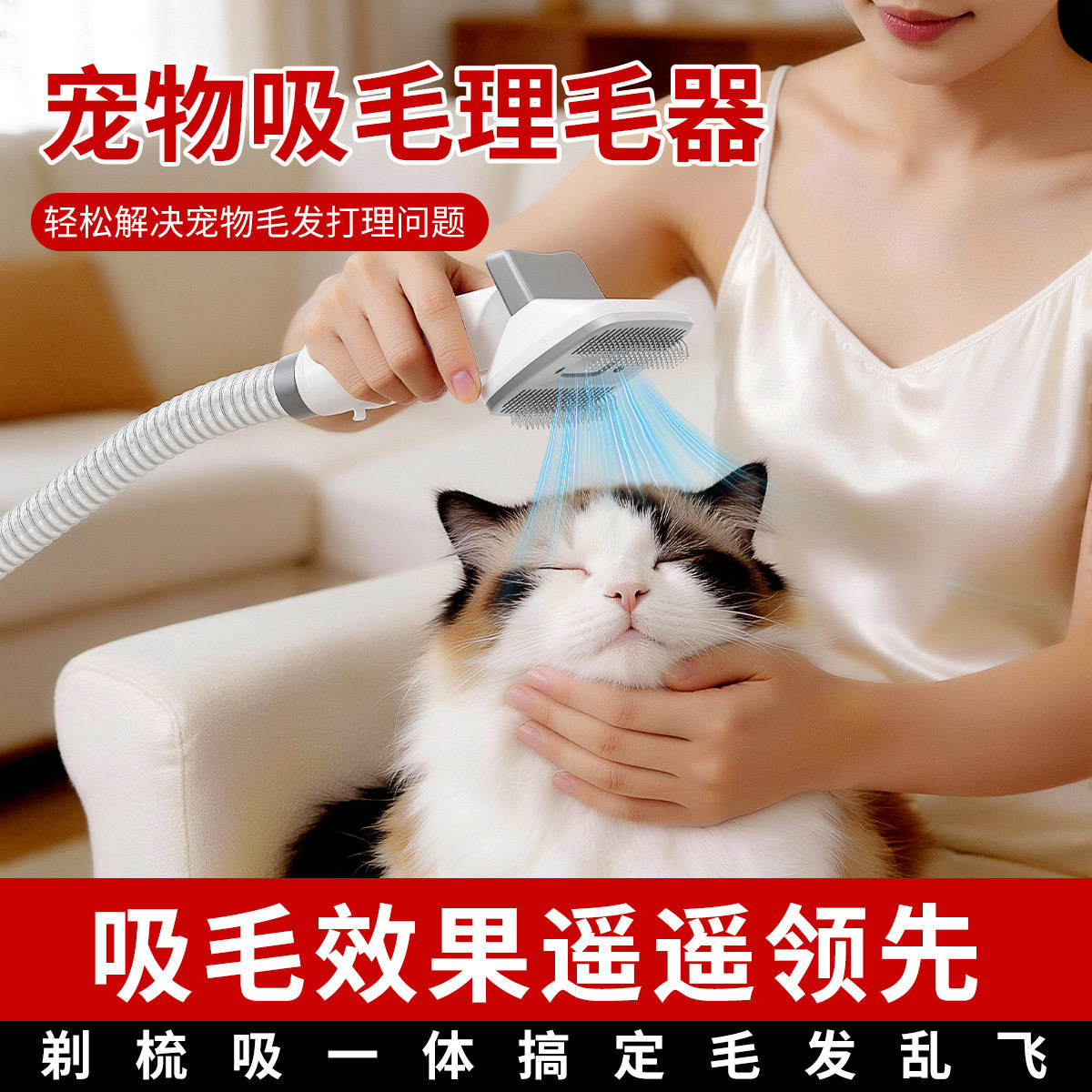 外贸跨境宠物吸剪一体机狗狗毛吸尘器猫咪多功能理毛器吸毛器套装