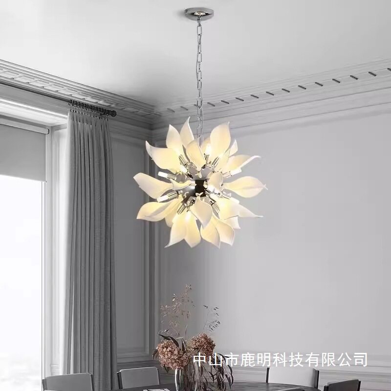 意大利设计师陶瓷花瓣吊灯客厅卧室灯北欧酒店样板房简约餐厅艺术