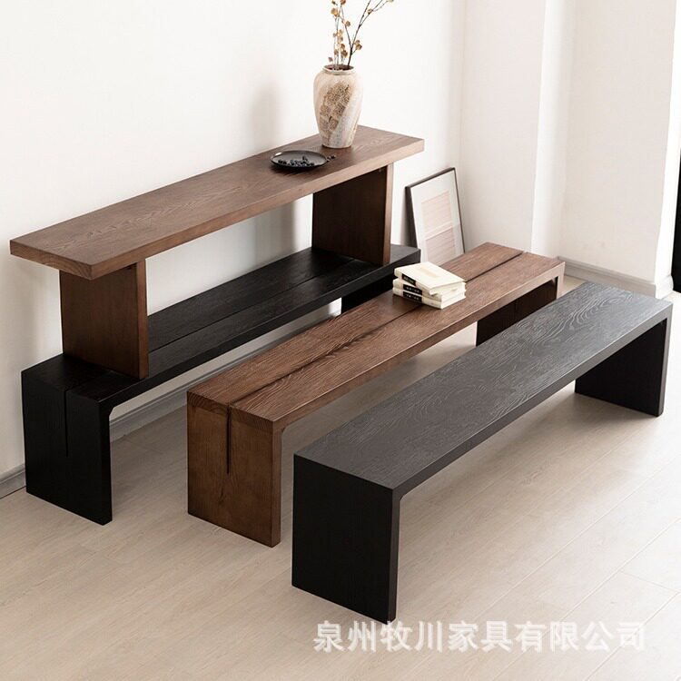 北欧原木长条凳家用换鞋凳