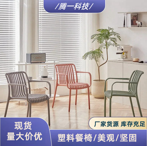 竖条塑料轻奢简约餐椅