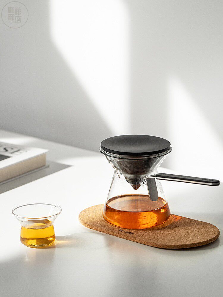 寒设斗笠泡茶玻璃飘逸杯磁吸滤杯茶水分离户外聪明过滤咖啡壶