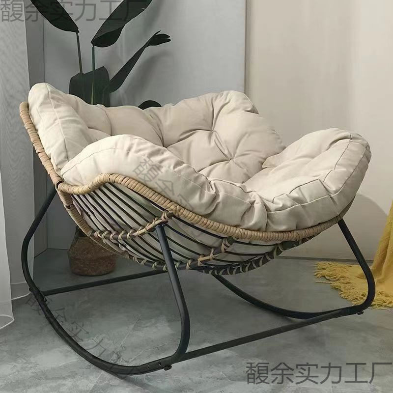 夏季北欧网红单人懒人摇摇藤椅
