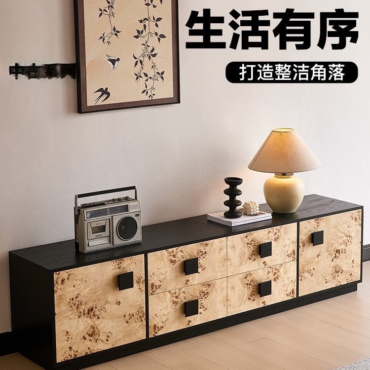 树瘤皮美式中古玄关储物电视柜