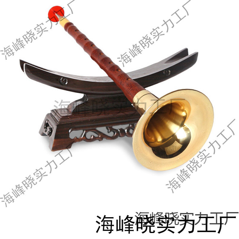 演奏专业黑檀木唢呐乐器红木全套d调D调初学者入门小号哨片配件