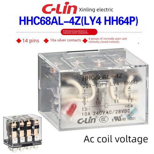欣灵牌HHC68AL-4Z HHC68A-4Z LY4 HH64P带灯AC220V中间继电器10A