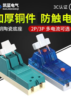 两单相16A32A100A家用小电源闸刀开关工业刀闸负荷式开启开关220V
