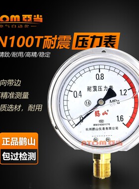鹳山YN100T船用耐震压力表径向带边夜光yn60t抗震船用表1mpa鹤山