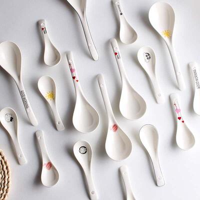 Creative non-porous ceramics pure white small spoon spoon sp