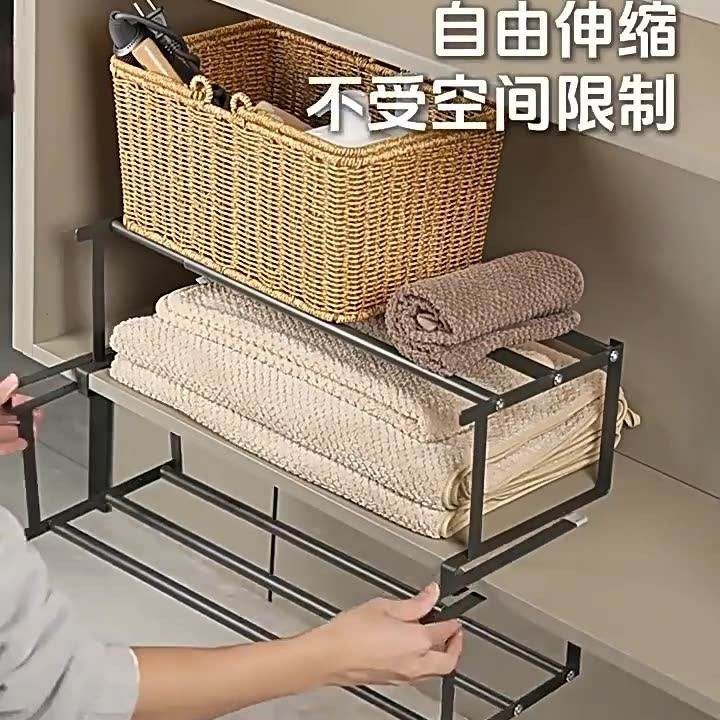 洗脸盆收纳架子可伸缩浴室柜下盆子置物架卫生间脸盆挂架挂盆神器