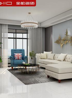 安s金舵瓷砖800x800卡拉拉白客厅饭厅全抛釉防滑耐磨地砖JDQ88016