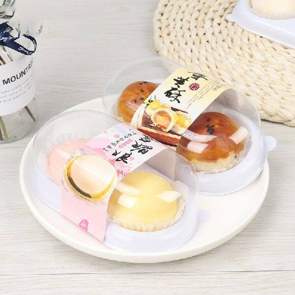 20/50pcs Plastic Square Mooncake Boxes Transparent Dome