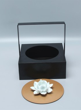 新中式铁艺提盒样板房摆件酒店金属装饰品家居客厅书房创意摆设