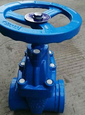 。Z85X-16蓝色给水沟槽闸阀 卡箍式弹性座软密封闸阀 给水闸阀