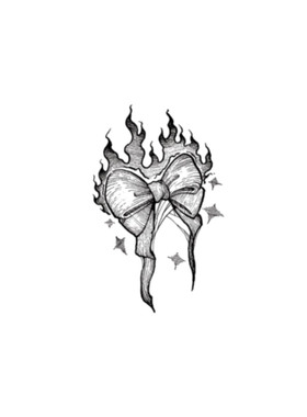 再变@become烈焰蝴蝶结草本防水半个性纹身贴仿真女520礼物