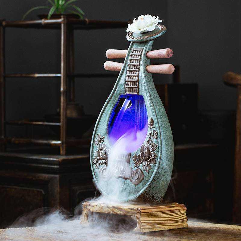 流水摆件循环水客厅中式装饰桌面陶瓷家居饰品雾化加湿器开业礼品