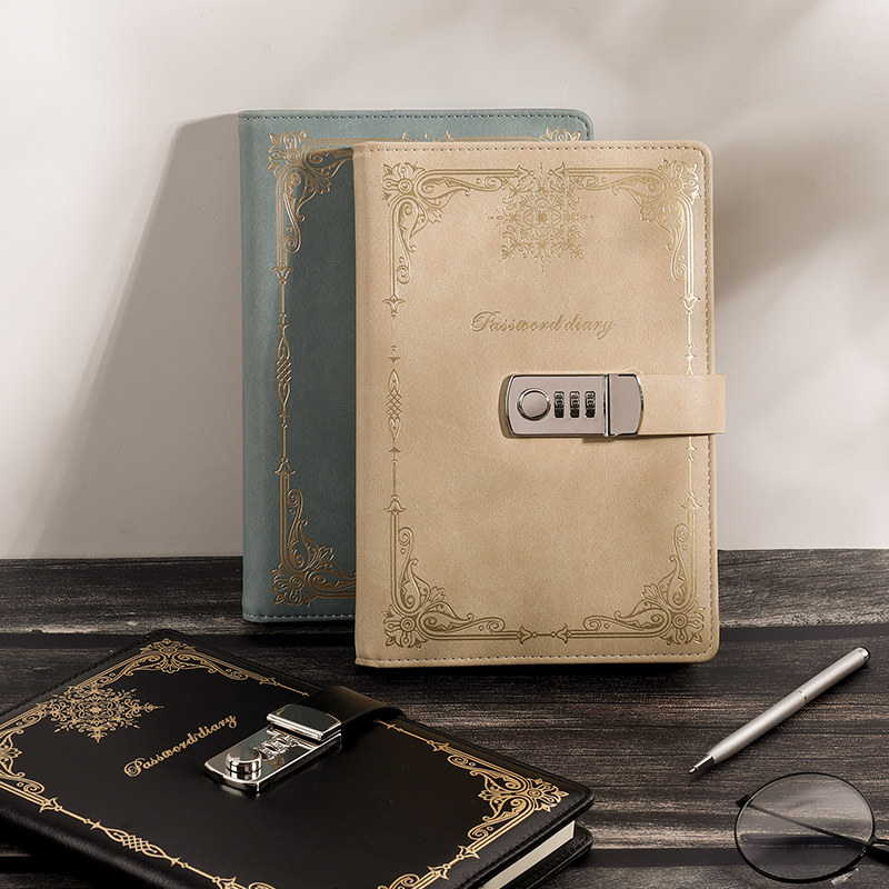 馨怡精美笔记本子文艺青年女生款带锁的日记本成人密码记事颜值高