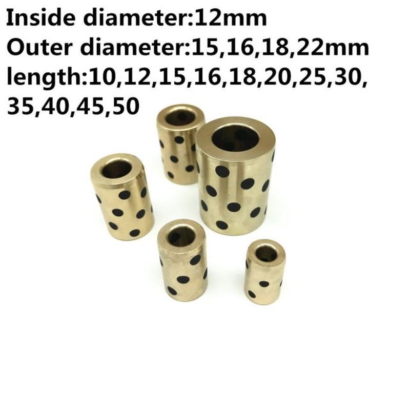 2pcs Inner diameter 12mm linear graphite copper set bearing