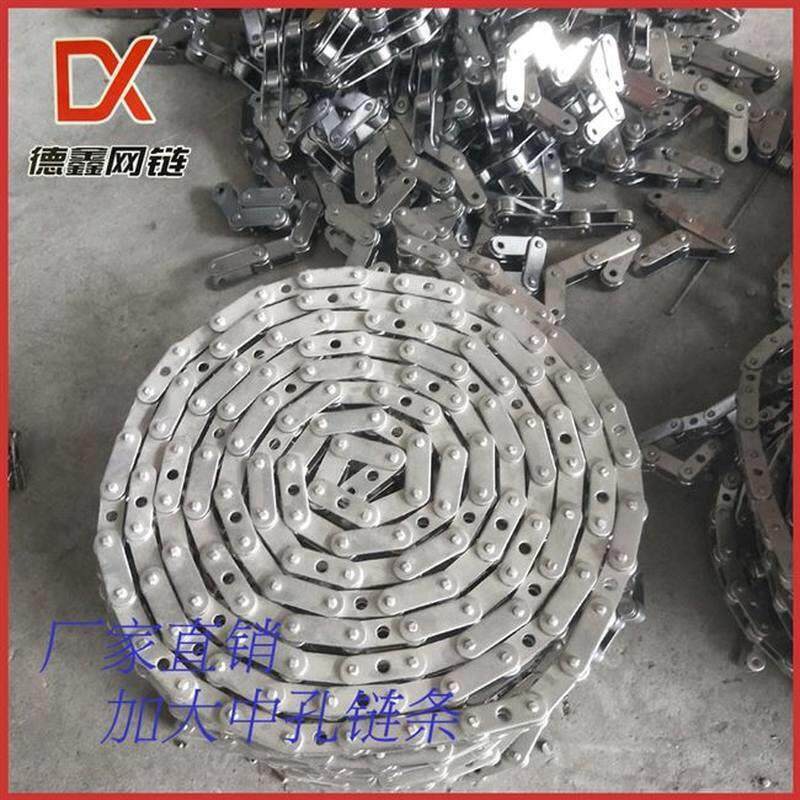 一拖二机输送链3分锰钢链轮06c链条非标工业单侧弯板滚子传动链。