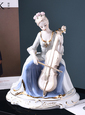 欧式陶瓷工艺品女摆设现代家居客厅卧室装饰品酒柜电视柜摆件礼物