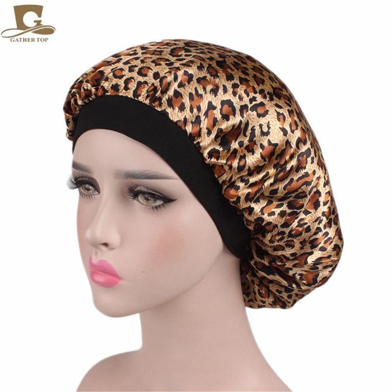 NeW FSHioN WomeN SatiN NiHt Sleep Cap Hair BoNNet Hat Silk