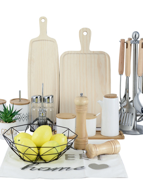 北欧风样板房间展厅厨房橱柜调味罐胡椒筒软装饰品陈列道具摆件四