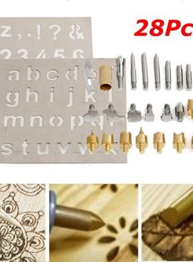 28Pcs/Set Soldering Iron Carving Tip Wood Burning Kit Pyrogr
