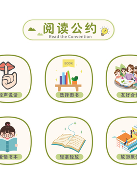 好货图书角布置装饰阅览室区绘本馆环创幼儿园阅读书公约文化墙贴