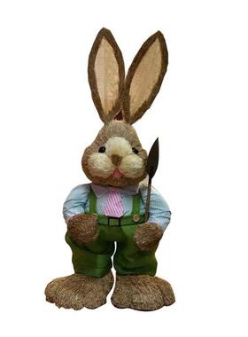 田园手工草编兔子装饰手工稻草可爱家居饰品摆饰店铺摆件