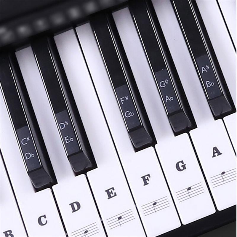 Sticker Piano Electronic Keyboard White-Keys Transparent 61